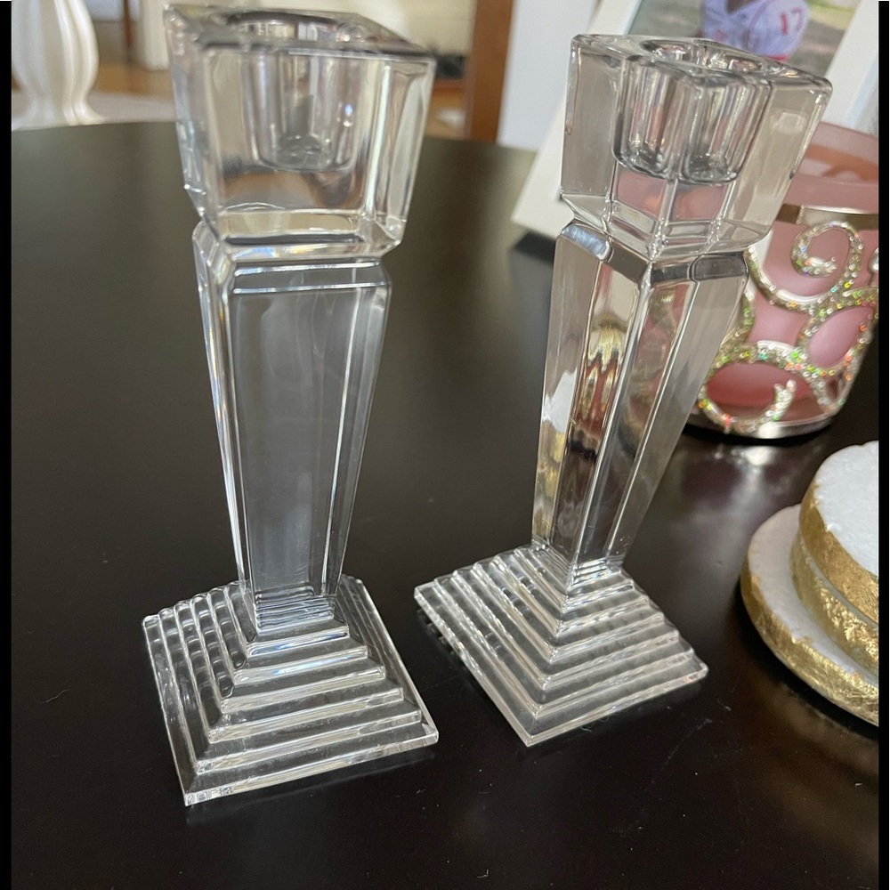 Lenox glass candle stick holders